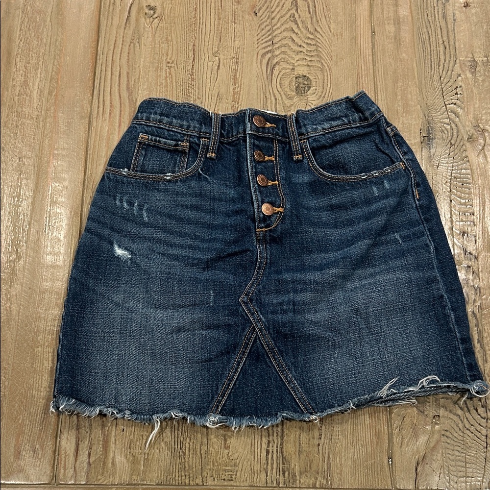 Old Navy Dark Blue Denim Skirt with Button Detail